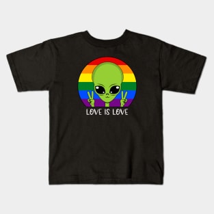 Alien LGBT flag, lgbt community, human. Kids T-Shirt